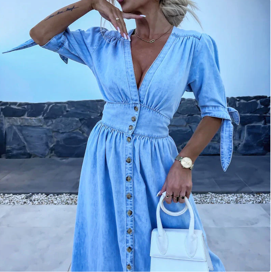 Vestido Valen -Denim Suave y Transpirable